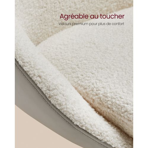 Tabouret De Bar, Lot De 4, Chaise De Cuisine, Réglable En Hauteur, Pivotant à 360°, Blanc Et Gris