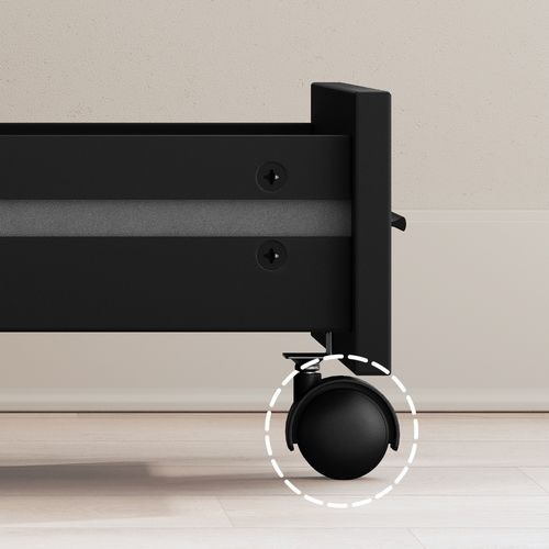 Caisson De Bureau à Roulettes, Support Pour Imprimante, Avec 5 Tiroirs, Rails Coulissants, Noir