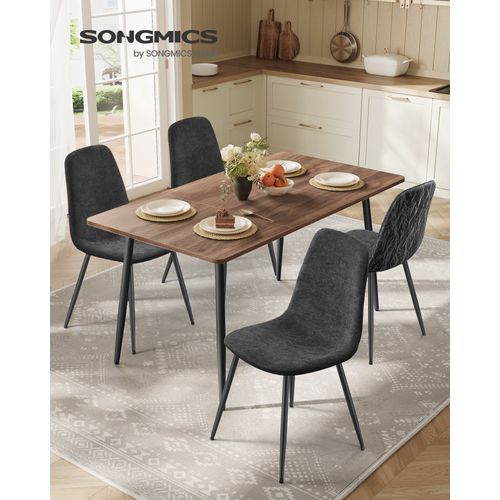 Ensemble De Salle à Manger, Table à Manger Avec 4 Chaises, Pour 4 à 6 Personnes,noyer Et Gris