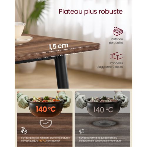 Ensemble De Salle à Manger, Table à Manger Avec 4 Chaises, Pour 4 à 6 Personnes,noyer Et Gris