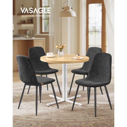 1 Table Ronde Avec 4 Chaises De Salle à Manger, Ensemble De Salle à Manger, Doré Et Gris