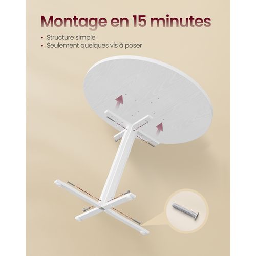 1 Table Ronde Avec 4 Chaises De Salle à Manger, Ensemble De Salle à Manger,blanc Et Gris