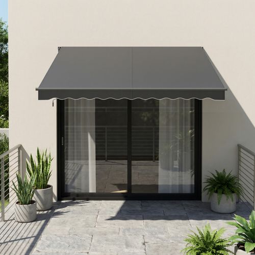 Store Banne Réglable, Avec Manivelle, Upf 50+, Alliage D’aluminium, 250 X 200 Cm, Gris