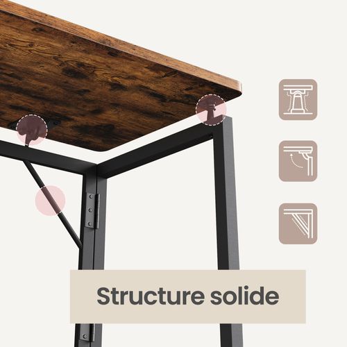 Bureau Pliable, 80 X 40 Cm, Table D’appoint Pour Balcon, Chambre, Montage Rapide, Marron