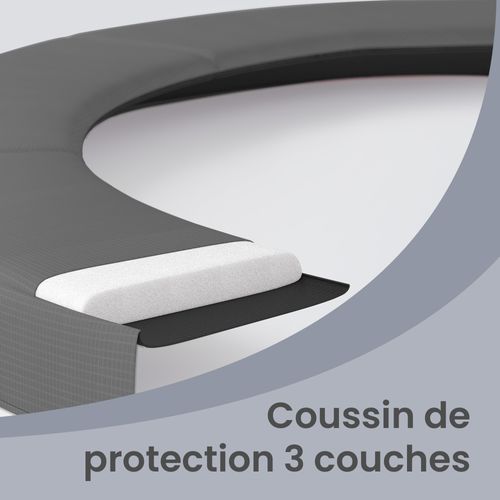 Trampoline Avec Filet De Sécurité, Diamètre 305 Cm, Cadre En Acier, Échelle, Noir