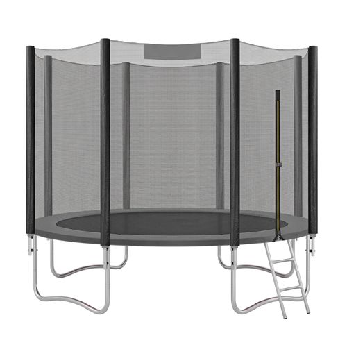 Trampoline Avec Filet De Sécurité, Diamètre 305 Cm, Cadre En Acier, Échelle, Noir