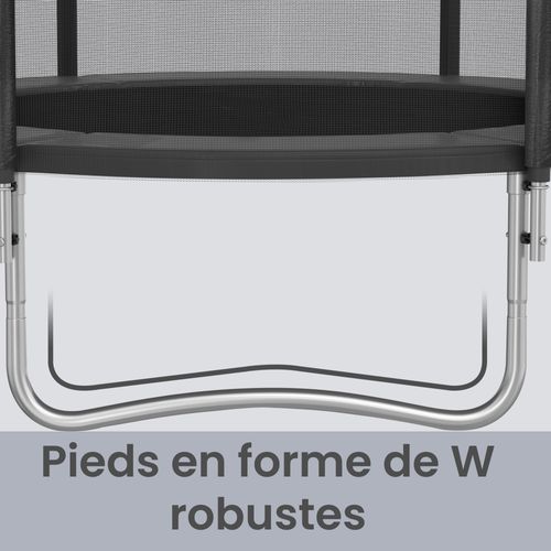 Trampoline Avec Filet De Sécurité, Diamètre 183 Cm, Cadre En Acier, Échelle, Noir
