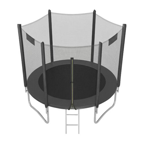 Trampoline Avec Filet De Sécurité, Diamètre 183 Cm, Cadre En Acier, Échelle, Noir
