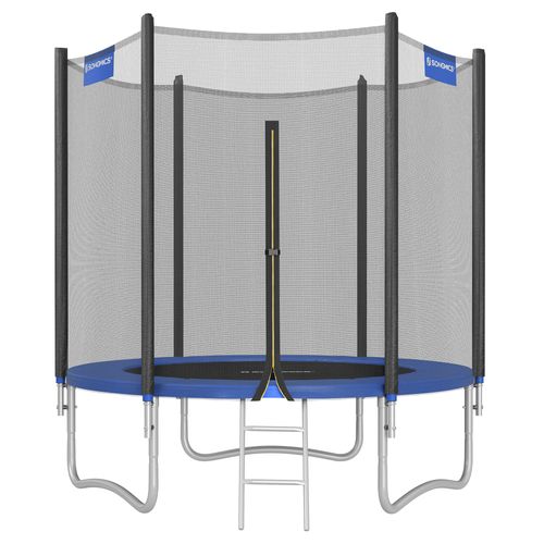 Trampoline extérieur Enfant, Filet De Protection Externe, Coussins De Sécurité, Noir Et Bleu