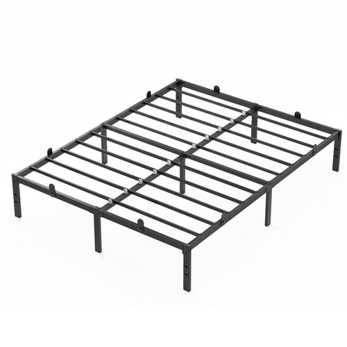 Vasagle Lit Double 140 X 190 Avec Rangement Sous Le Sommier, Cadre Métallique, Facile à Monter, Noir