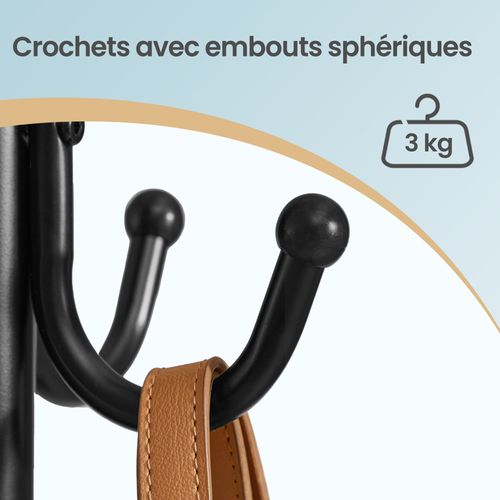 Portemanteau En Métal, Avec Crochets, Pour Salon, Entrée, Chambre, Noir