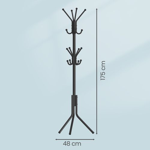 Portemanteau En Métal, Avec Crochets, Pour Salon, Entrée, Chambre, Noir