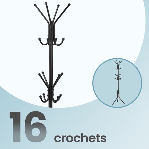 Portemanteau En Métal, Avec Crochets, Pour Salon, Entrée, Chambre, Noir