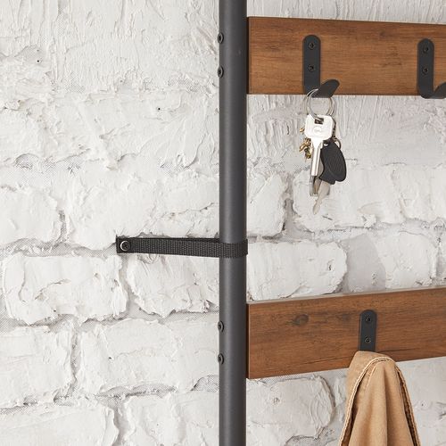 Portemanteau, Vestiaire Avec Banc De Rangement Pour Chaussures, Style Industriel, Marron Et Noir