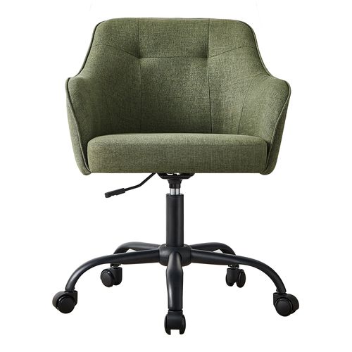 Chaise De Bureau, Fauteuil D'appoint, En Tissu Coton-lin, Hauteur Réglable, Vert