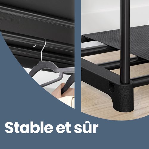 Armoire Penderie, Porte-manteau, Avec Tringles à Vêtements, Organisateur De Rangement Ouvert, Taupe