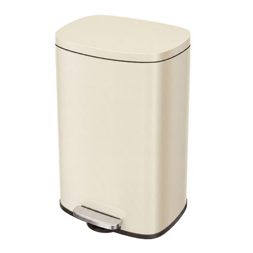 Poubelle De Cuisine De 50 L, Corbeille, Fermeture Douce, Pédale, Seau Intérieur Amovible, Beige
