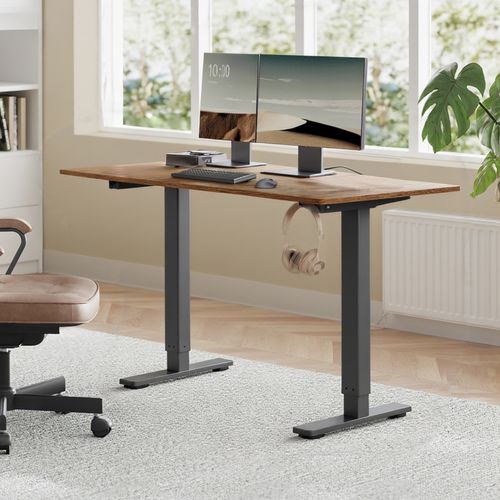 Cadre De Bureau, Sans Plateau, Support De Bureau Réglable En Hauteur, 3 Hauteurs Mémorisables, Noir