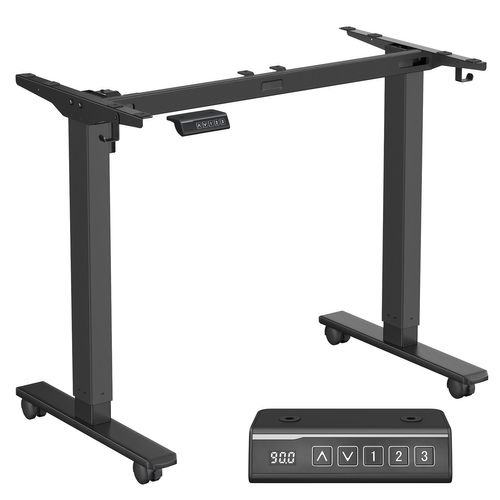 Cadre De Bureau, Sans Plateau, Support De Bureau Réglable En Hauteur, 3 Hauteurs Mémorisables, Noir