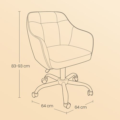 Chaise De Bureau, Fauteuil D'appoint, En Tissu Velours, Hauteur Réglable, Rose