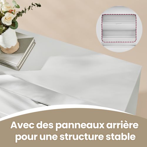 Armoire à Chaussures 2 Clapets, Étagère à Chaussures, Compartiment Ouvert, Cloison Ajustable, Blanc