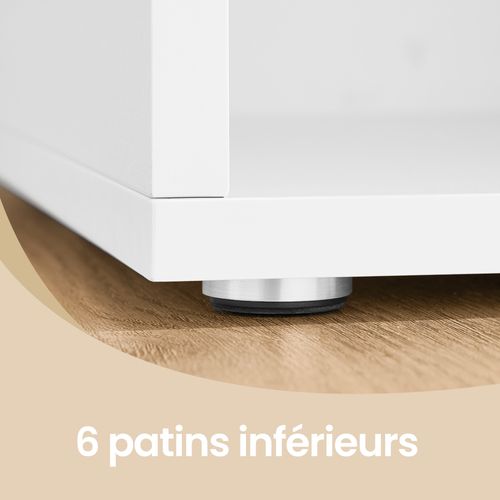 Banc à Chaussures, Avec Siège Rembourré, 15 Compartiments, Étagères Réglables, Blanc