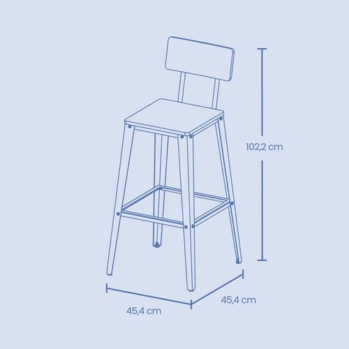 Ensemble De 2 Tabourets De Bar, Avec Dossier, Chaises De Bar, Cadre En Acier, Marron Et Blanc