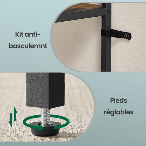 Console Pour Couloir, Table De Salon Fine à 2 Niveaux, 20 X 80 X 80 Cm, Marron Et Noir