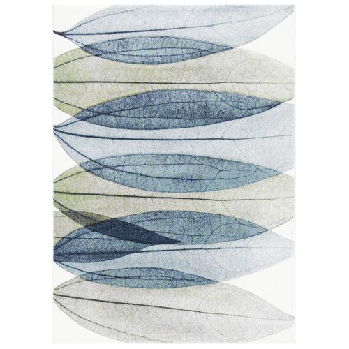 Tapis Hollywood 235 X 305 Cm Contemporain Silas Ivoire / Bleu-vert