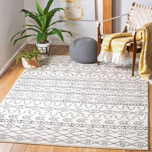 Tapis Tulum 165 X 231 Cm Bohémien Marine Blanc