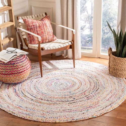 Tapis Rond Braided 213 X 213 Cm Boheme Halcyon Ivoire / Multi