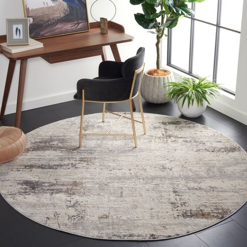 Tapis Amelia 201 X 201 Cm Abstrait Moderne Delyth Ivoire / Gris