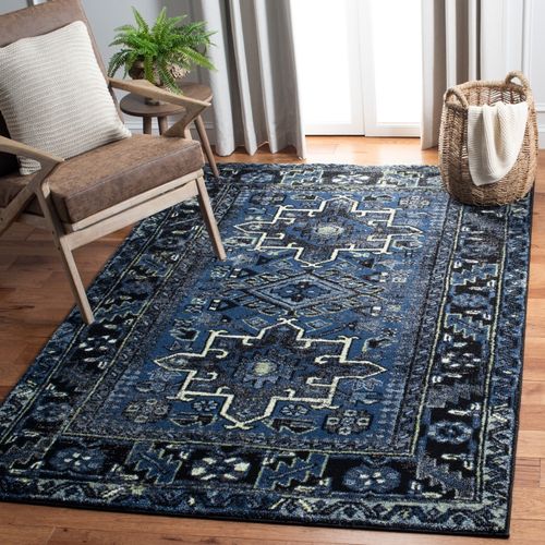 Tapis Persan 201 X 274 Cm De Transition Blaise Bleu / Gris