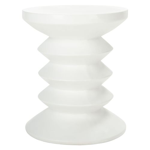 Table D'appoint Pour L'exterieur Benaya Ivoire Beton 38 X 38 X 45 Cm