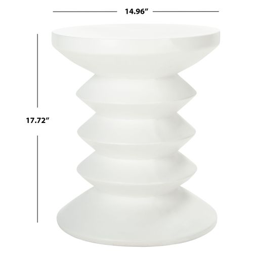 Table D'appoint Pour L'exterieur Benaya Ivoire Beton 38 X 38 X 45 Cm