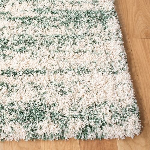 Tapis Hudson Shag 213 X 213 Cm Shag Vida Ivoire / Vert