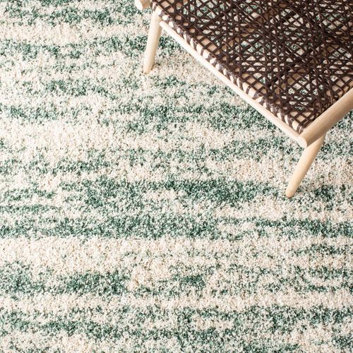 Tapis Hudson Shag 213 X 213 Cm Shag Vida Ivoire / Vert
