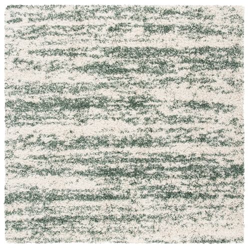 Tapis Hudson Shag 213 X 213 Cm Shag Vida Ivoire / Vert