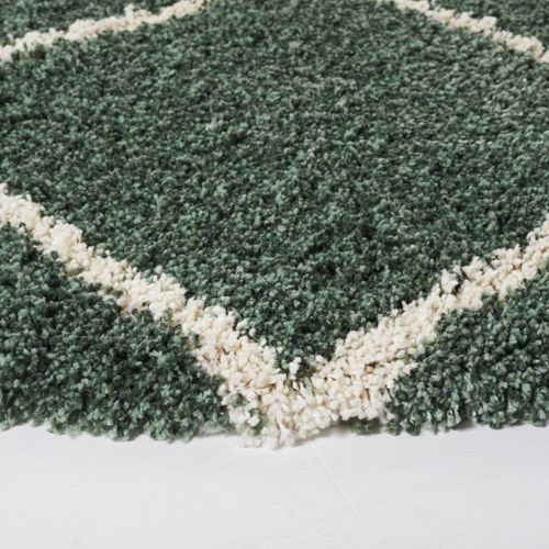 Tapis Hudson Shag 213 X 213 Cm Shag Myla Vert / Ivoire