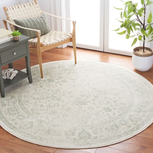 Tapis Adirondack 122 X 122 Cm Vintage Patiné Lucinda Ivory / Sage