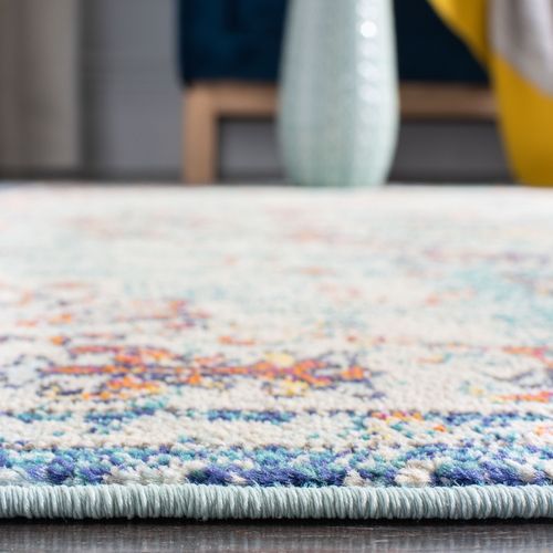 Tapis Madison 122 X 122 Cm Transitional Maia Bleu Marine / Bleu