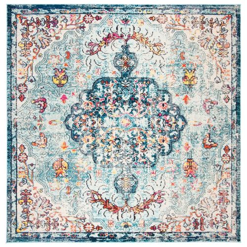Tapis Madison 122 X 122 Cm Transitional Maia Bleu Marine / Bleu