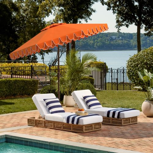Parasol Littoral Valance Orange Metal 255 X 255 X 250