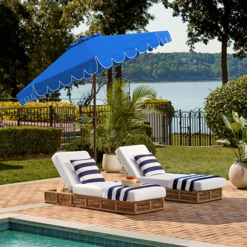 Parasol Littoral Dorinda Bleu Metal 255 X 255 X 250