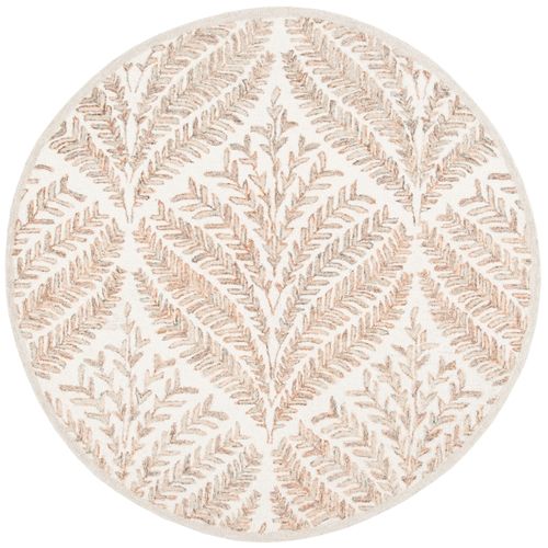 Tapis Rond Corsaire 152 X 152 Cm Florale Meara Ivoire / Marron