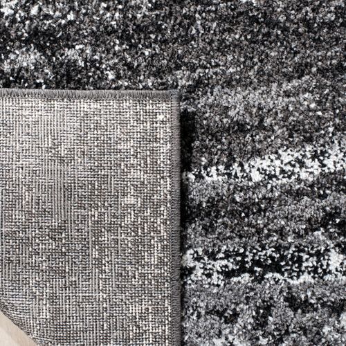 Tapis Adirondack 91 X 91 Cm Abstrait Moderne Angelyna Argent / Noir