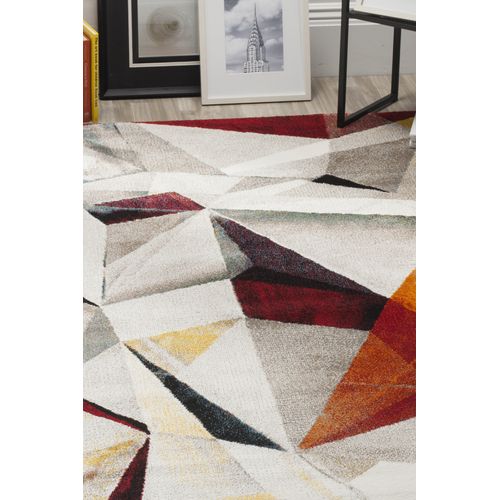 Tapis Porcello 69 X 122 Cm Abstrait Moderne Declan Gris Clair / Orange