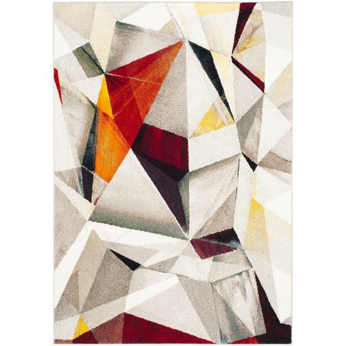 Tapis Porcello 69 X 122 Cm Abstrait Moderne Declan Gris Clair / Orange