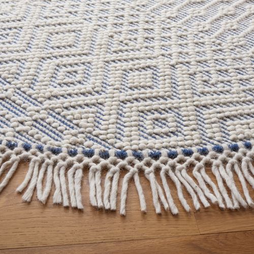 Tapis Rond Natura 183 X 183 Cm Bohemien Vanya Bleu