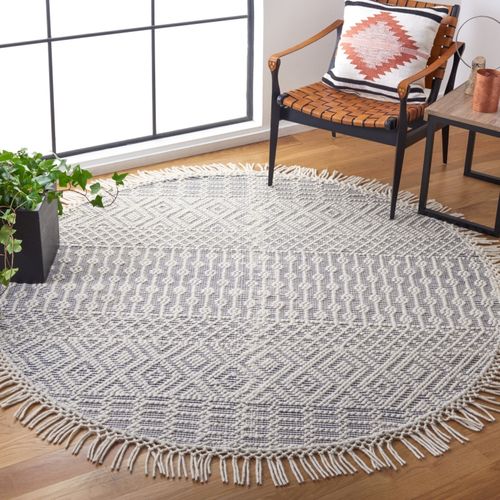 Tapis Rond Natura 183 X 183 Cm Bohemien Ainsley Ivoire